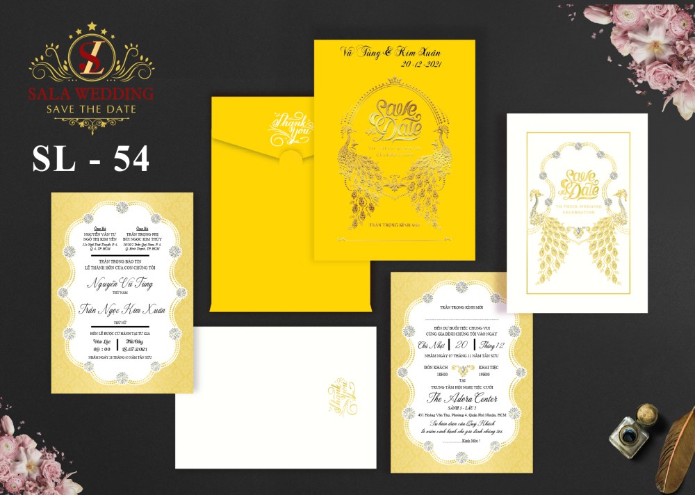 Chọn mẫu màu vàng Thiệp cưới giấy màu vàng ánh kim thiepcuoi inthiepcuoi   Thiệp Thiệp cưới Màu vàng